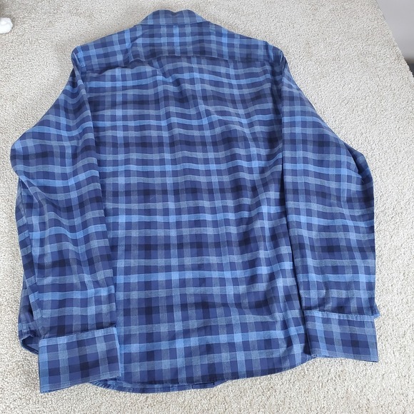 UNTUCKit Walton WF Men's Button Up Shirt Large Long Sleeve Blue Plaid - Picture 3 of 14